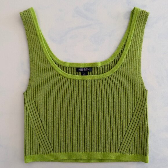 wild fable Tops - Wild Fable Bright Green Ribbed Cropped Tank Top